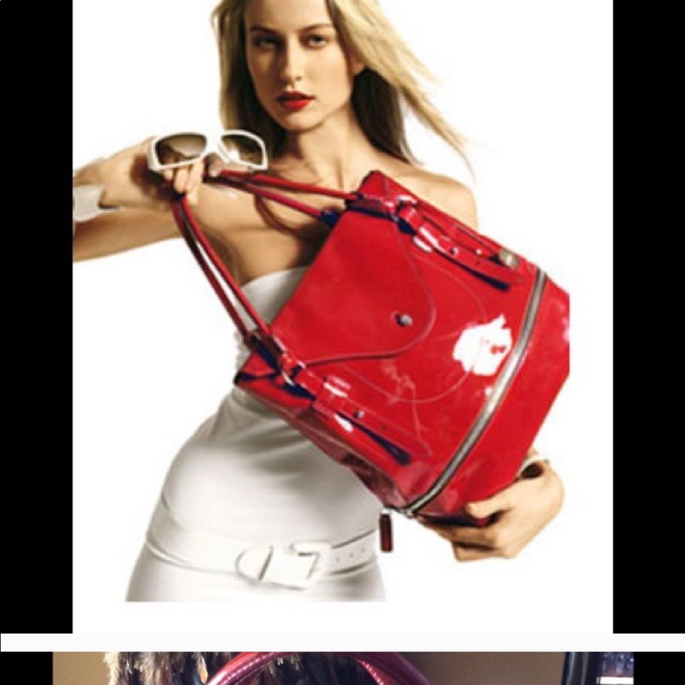 💕 Authentic FURLA REd Patent Leather- Rare 🌹💕 - Picture 4 of 13